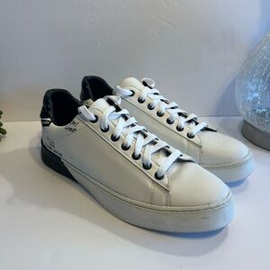 ZARA Men’s Graffiti White and Black Sneakers size 10